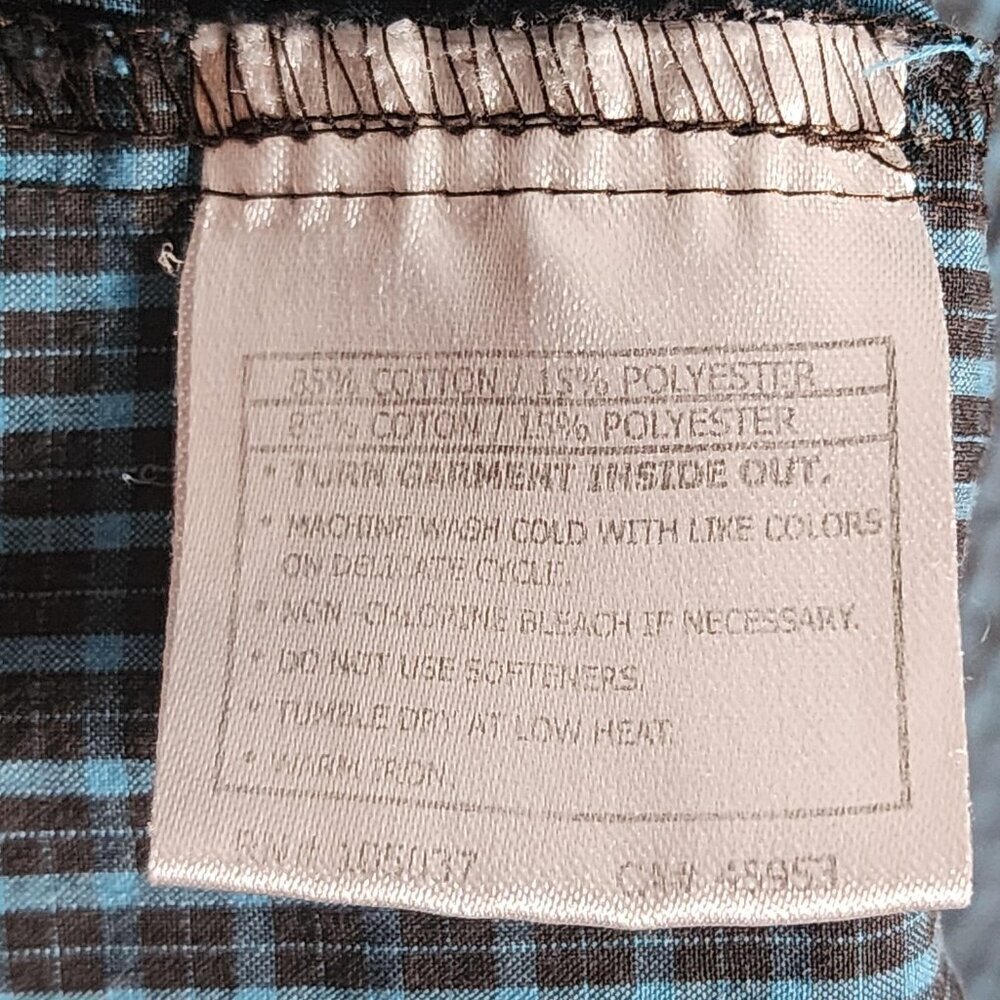 Ariat Shirt Mens Medium Blue Brown Plaid Pro Series Fitted Western Button Down - Picture 7 of 12